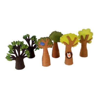 Filzbaumset "Laubbäume", 6 Stück