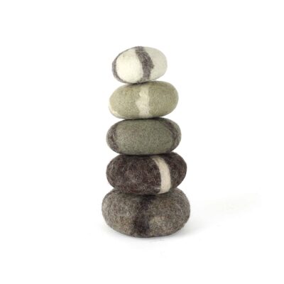 Filzkieselstein-Set Natur, 5 Stück