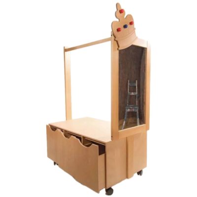 Verkleidungswagen mit Spiegel und Feststellrollen