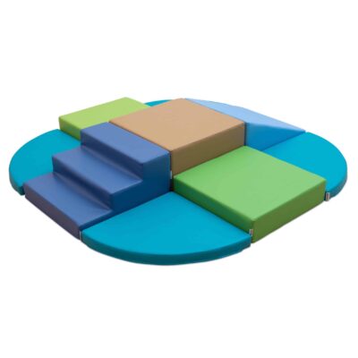 Spiel- und Bewegungsinsel, niedrig, Treppen und Quadrate