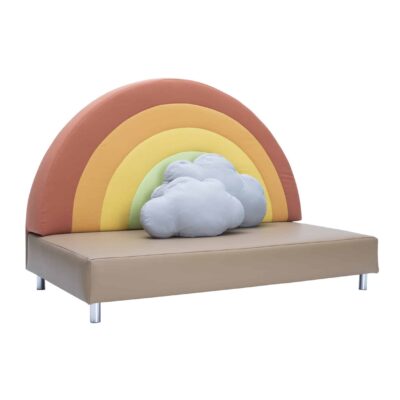 Regenbogensofa mit Kissen