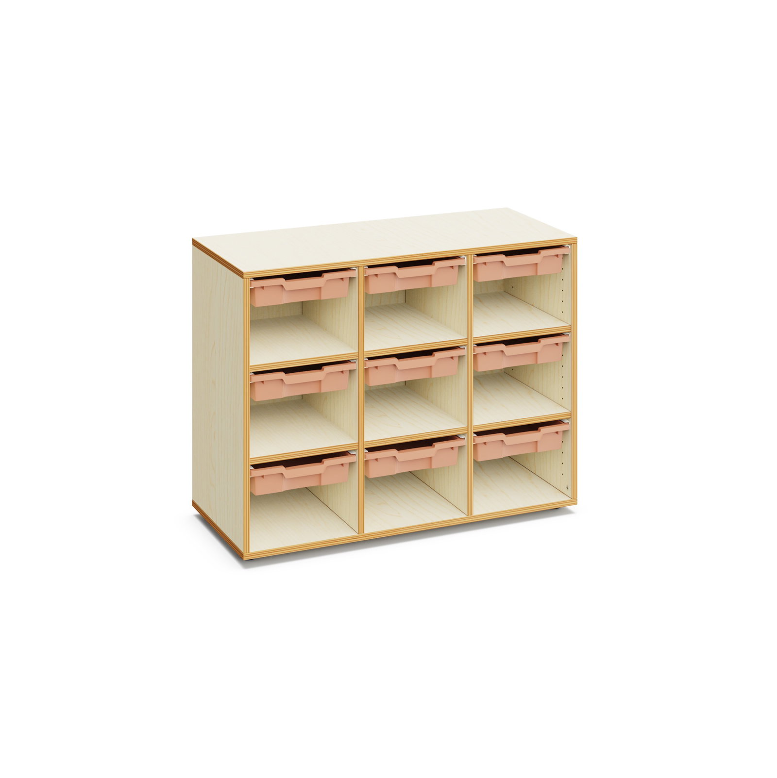 Regal Merit mit 9 flachen Boxen