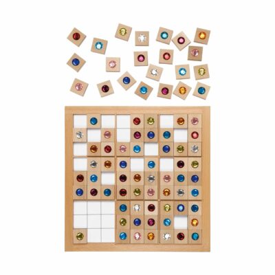 Sudoky 9 x 9 mit Juwelenspielsteinen