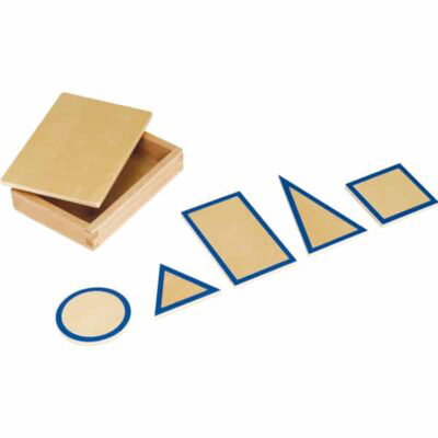 Montessori Geometrische Grundtäfelchen im Kasten