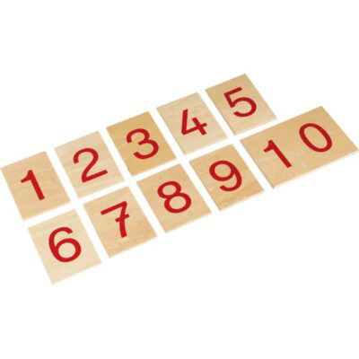 Montessori Satz Ziffern 1-10 auf Holzbrettchen