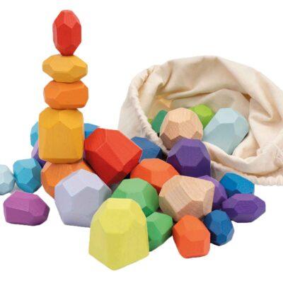 Regenbogen-Holzbausteine "Diamanten" 40tlg.