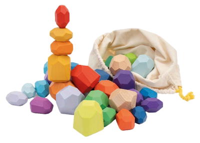 Regenbogen-Holzbausteine „Diamanten“ 40tlg.