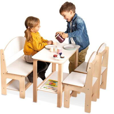 Kinder-Sitzgruppe natur/weiß