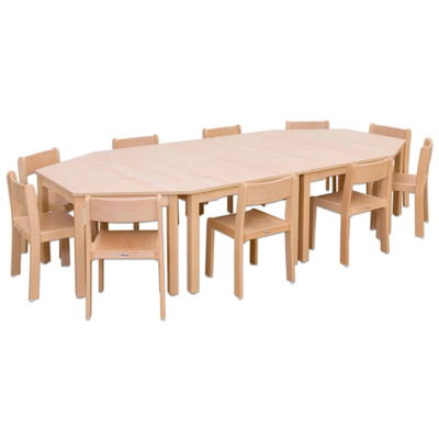 Möbel-Set Kusuma aus 4 Tischen und 10 Stühlen