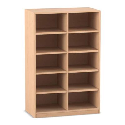 Flexeo® Bibliotheksregal, 10 Fächer, mittelhoch, Breite 94,4 cm
