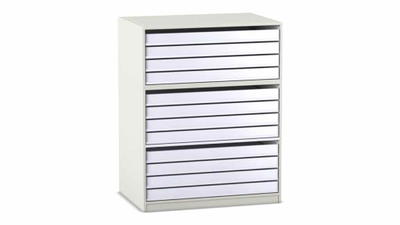 Flexeo® Papier- und Bilderschrank, 12 große Auszüge