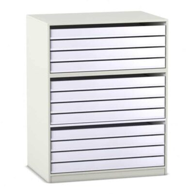 Flexeo® Papier- und Bilderschrank, 12 große Auszüge