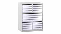 Flexeo® Papier- und Bilderschrank, 16 kleine Auszüge, 4 große Auszüge mittig – Bild 20