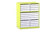 Flexeo® Papier- und Bilderschrank, 16 kleine Auszüge, 4 große Auszüge mittig – Bild 14