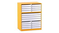 Flexeo® Papier- und Bilderschrank, 16 kleine Auszüge, 4 große Auszüge mittig – Bild 7