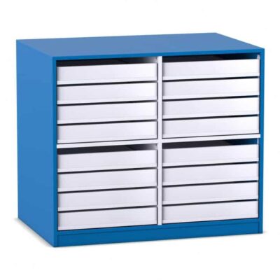 Flexeo® Papier- und Bilderschrank, 16 kleine Auszüge