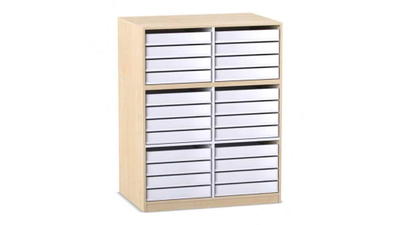 Flexeo® Papier- und Bilderschrank, 24 kleine Auszüge
