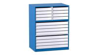 Flexeo® Papier- und Bilderschrank, 8 große Auszüge, 8 kleine Auszüge oben – Bild 11