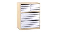 Flexeo® Papier- und Bilderschrank, 8 große Auszüge, 8 kleine Auszüge oben – Bild 26