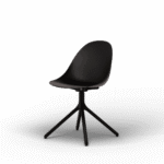 Hiro – Ergonomischer Schalenstuhl aus recyceltem Material mit Metallgestell - HIRO 02 CHARCOAL BLACK Medium