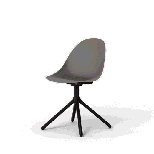 HIRO-02-DARK-GRAY-Medium Hiro – Ergonomischer Schalenstuhl aus recyceltem Material mit Metallgestell - HIRO 02 DARK GRAY Medium