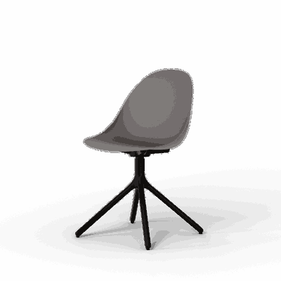 Hiro – Ergonomischer Schalenstuhl aus recyceltem Material mit Metallgestell
