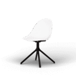 Hiro – Ergonomischer Schalenstuhl aus recyceltem Material mit Metallgestell - HIRO 02 PURE WHITE Medium