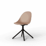 Hiro – Ergonomischer Schalenstuhl aus recyceltem Material mit Metallgestell - HIRO 02 SAND BROWN Medium