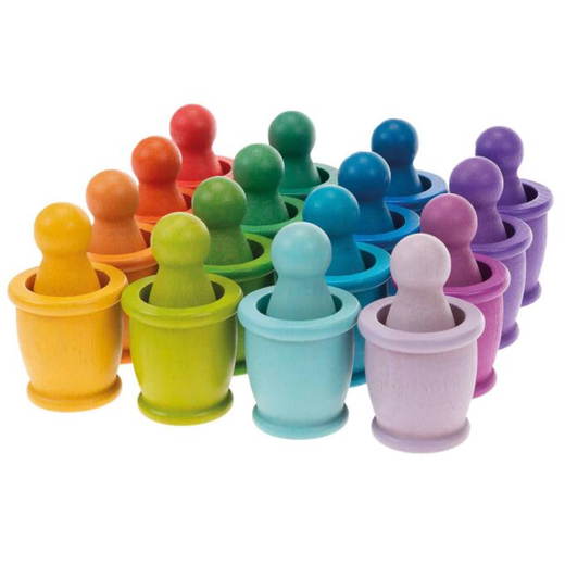 Regenbogen-Figuren Regenbogen Figuren mit Farbbecher 32tlg. - Regenbogen Figuren