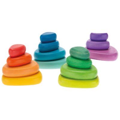 Holzbausteine "Regenbogen Kiesel" 16tlg.