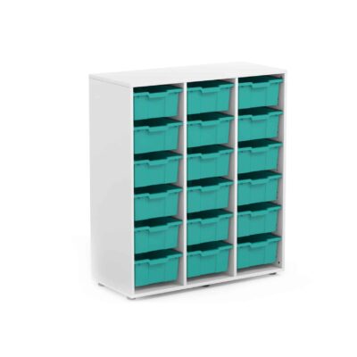 Regal Sophie mit 18 hohen Kunststoffschüben