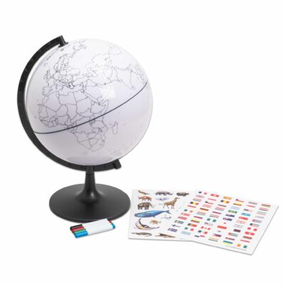 Globus mit Umrissen der Erdteile und der Länder