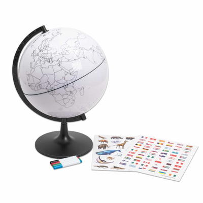 Globus mit Umrissen der Erdteile und der Länder