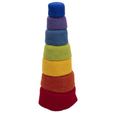 Regenbogen-Filzschalen, stapelbar, 7-tlg.