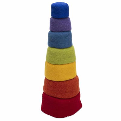 Regenbogen-Filzschalen, stapelbar, 7-tlg.