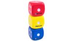 Augenwürfel aus Schaumstoff, 3 Stück (rot, blau, gelb) - 35453 d
