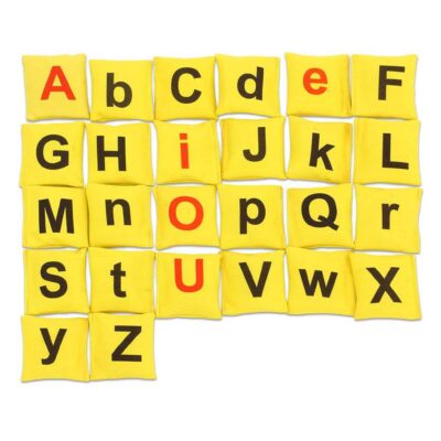 Abc auf Bohnensäckchen