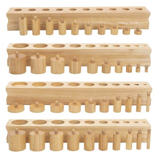 Montessori 4 Blöcke mit Einsatz-Zylindern - 85669 d