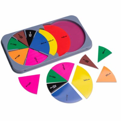 Bruchrechenscheiben im Sortierkasten