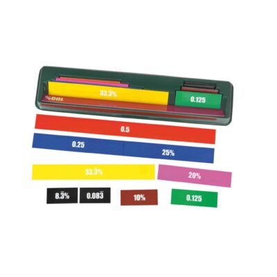 Dezimal- und Prozentstreifen, im Sortierkasten