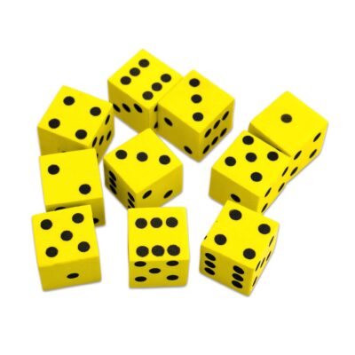 Flüsterwürfel, gelb, 19 mm, mit Augen