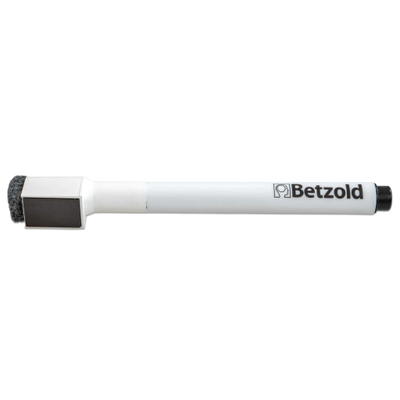 Folienstift schwarz, mit Löschfilz und Magnet