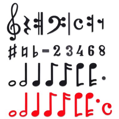 Magnetischer Notensatz, schwarz/rot