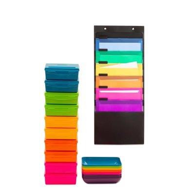 Freiarbeit-Set – Lernstation-Set mit Ordnungsmappe, Materialboxen und Materialschalen