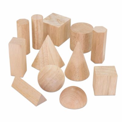 Geometriekörper aus Holz, 12 Stück