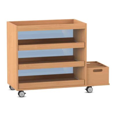 Flexeo® Musikwagen mit Aufkantung und 3 Auszügen, mit Boomwhackers®-Box