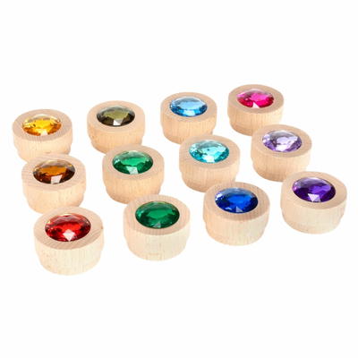 Holz-Funkelsteine „Regenbogen“ 12er Set