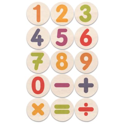 Holzstempel „Ziffern mit Rechenzeichen