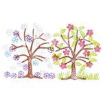 Holzstempel „Jahreszeitenbaum“ 7tlg. - Stempelset Jahreszeitenbaum E 769338 b ZN