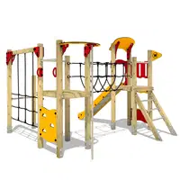 Klettergerüst Kindergarten mit Rutsche und Netzbrücke Wickey PRO Magic Pride – Bild 3